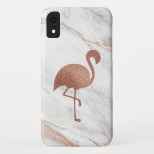 Funda Para iPhone XR Flamenco color de rosa del Relieve metalizado