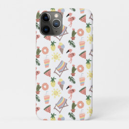 Funda Para iPhone 11 Pro Flamenco de Verano Dibujado a Mano