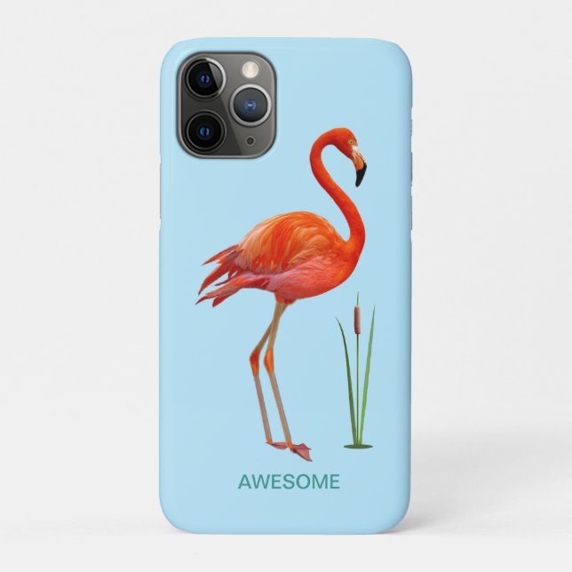 Funda De Case-Mate Para iPhone Flamenco rojo sobre azul claro (Reverso)
