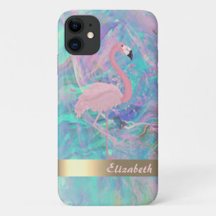 Funda Para iPhone 11 Flamenco Rosa Moderno Opalino Irisado