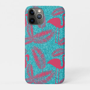 Funda Para iPhone 11 Pro Flamenco Rosa Pájaro Exótico Amante Hojas de Palma