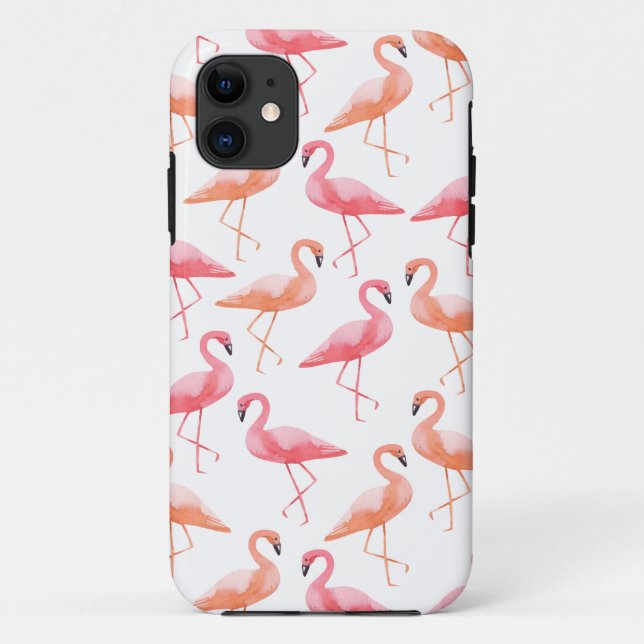 Funda De Case-Mate Para iPhone Flamencos acuarelas (Reverso)