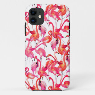 Funda Para iPhone 11 Flamencos acuarelas
