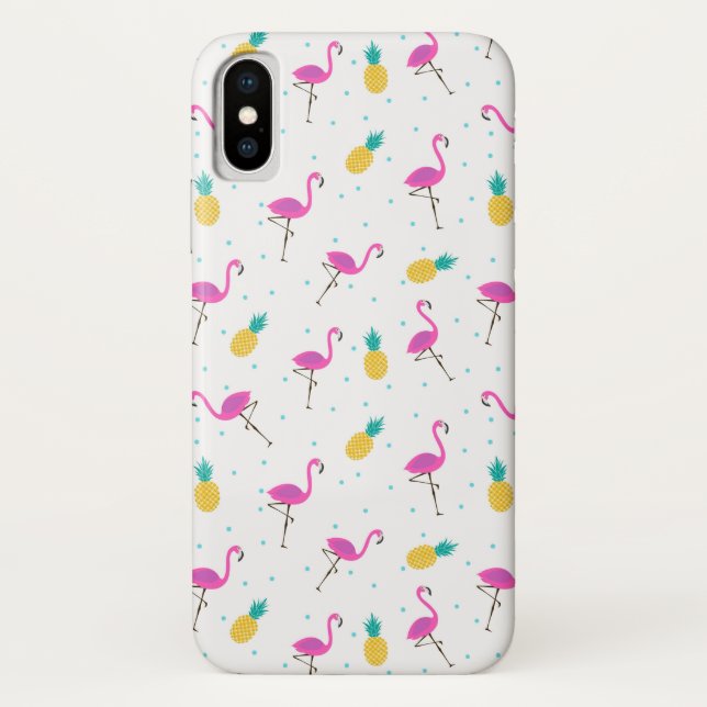 Funda De Case-Mate Para iPhone Flamencos de neón 2 (Reverso)