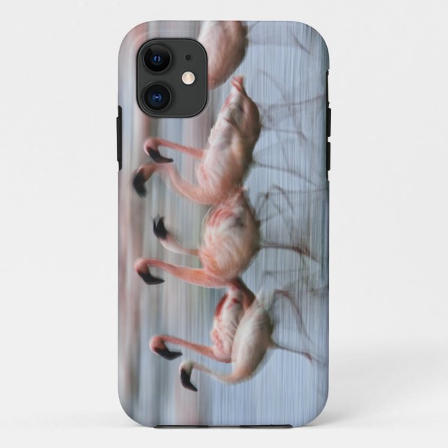 Funda De Case-Mate Para iPhone Flamencos menores en movimiento, Phoenicopterus (Reverso)