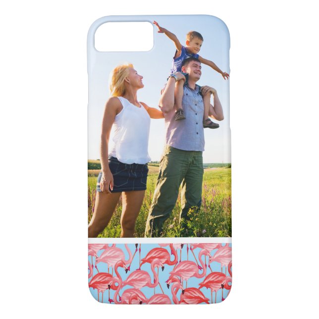 Funda De Case-Mate Para iPhone Flamencos rosados brillantes de la foto de encargo (Reverso)