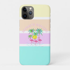 Funda Para iPhone 11 Pro Flamencos rosas con palmas, playas de Namaste, Gua
