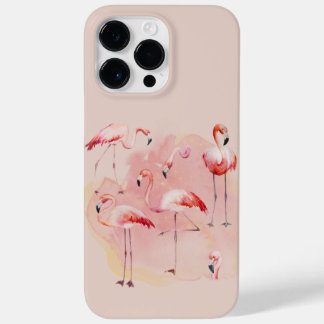 Funda Para iPhone 14 Pro Max De Case-Mate Flamencos y fondo rosado