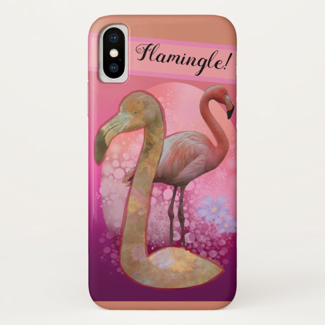Funda De Case-Mate Para iPhone Flamingle Floral Flamingo (Reverso)