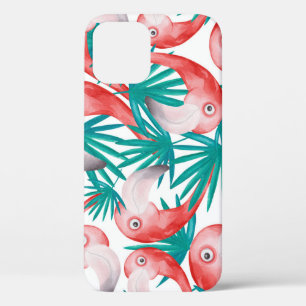 Funda Para iPhone 12 Flamingo dibujado a mano: acuarela patrón sin cost