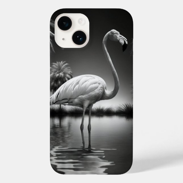 Funda De Case-Mate Para iPhone Flamingo en un estanque (Reverso )