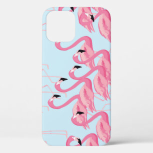 Funda Para iPhone 12 Flamingo Flock: Impresión tropical vintage