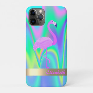 Funda Para iPhone 11 Pro Flamingo holográfico moderno genial - Personalizad