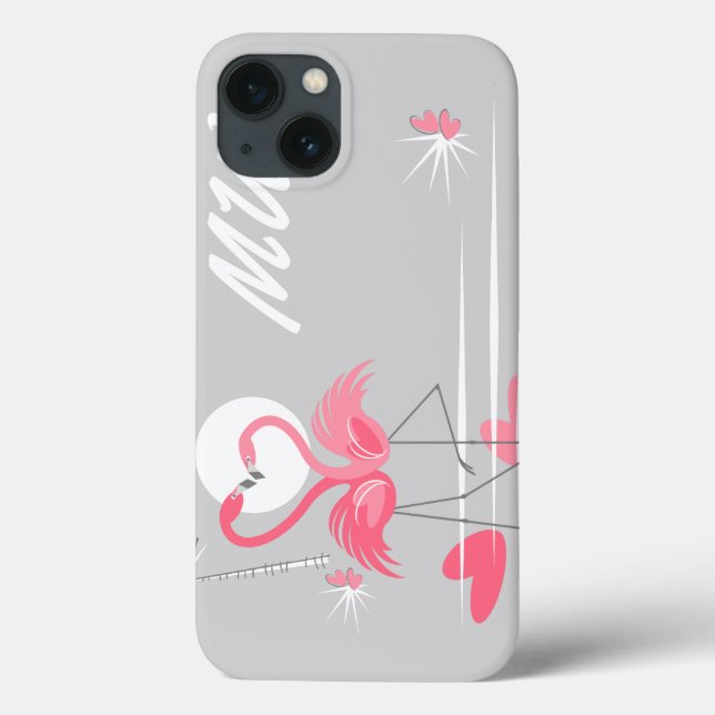 Funda De Case-Mate Para iPhone Flamingo Love Side Monograma IPad Mini horizontal (Reverso)