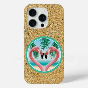 Funda Para iPhone 15 Pro Flamingo Love (Tropical Valentine) Funda-Mate iPho