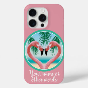 Funda Para iPhone 15 Pro Flamingo Love (Valentine tropical)
