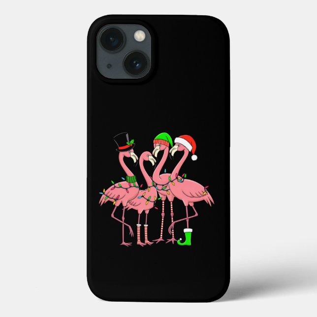 Funda De Case-Mate Para iPhone Flamingo Merry Christmas Funny Flamingo Lover Rega (Reverso)