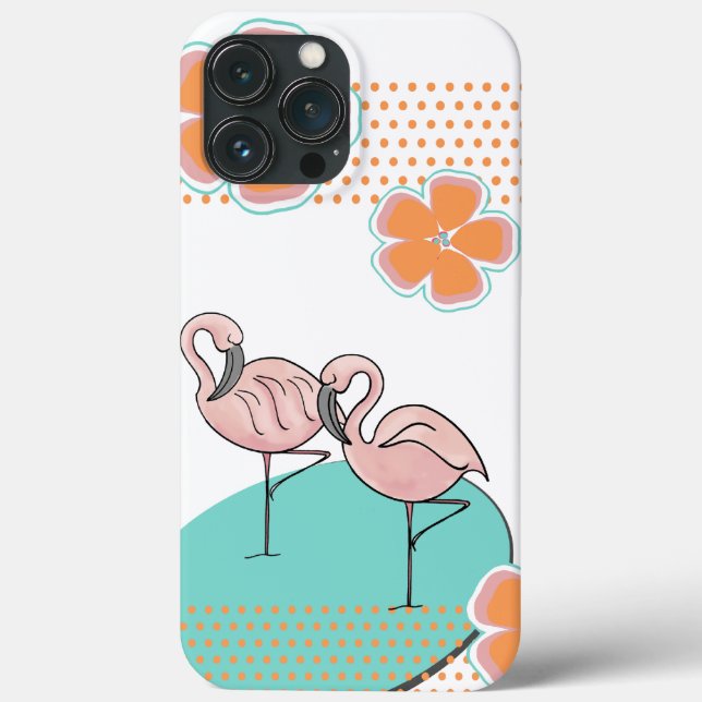Funda De Case-Mate Para iPhone Flamingo Poolside (Reverso )