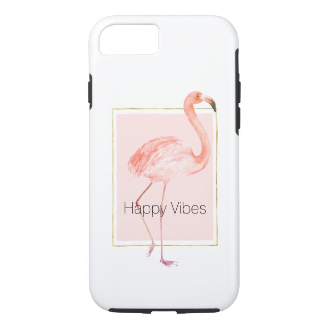 Funda De Case-Mate Para iPhone Flamingo rosa feliz (Reverso)
