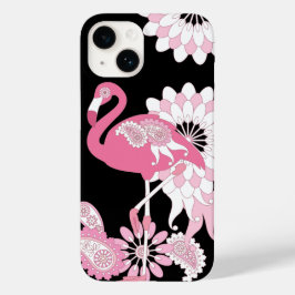 Funda Para iPhone 14 De Case-Mate Flamingo rosa negro moderno