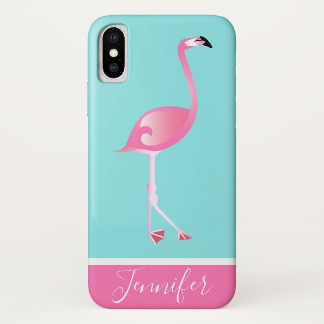 Funda De Case-Mate Para iPhone Flamingo rosa personalizado (Reverso)