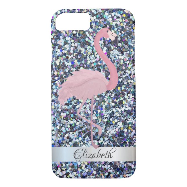 Funda De Case-Mate Para iPhone Flamingo rosa Purpurina de moda - Personalizado (Reverso)
