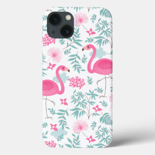 Funda Para iPhone 13 Flamingo rosa y flores tropicales G7