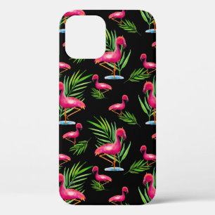 Funda Para iPhone 12 Flamingo rosado en negro