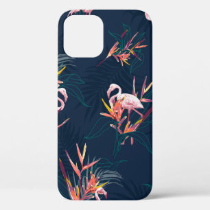 Funda Para iPhone 12 Flamingo tropical hawaiano con ave de paraíso flo