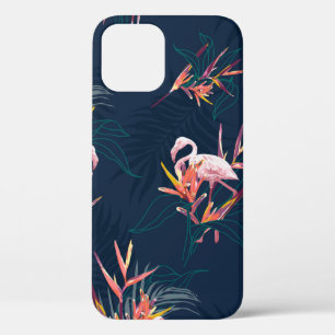 Funda Para iPhone 12 Flamingo tropical hawaiano con ave de paraíso flot
