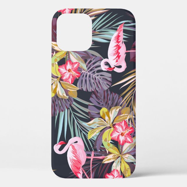 Funda De Case-Mate Para iPhone Flamingo Tropical: Patrón veraniego sin foco (Reverso )