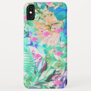 Funda Para iPhone XS Max Flamingo verde azulado rosado tropical moderno