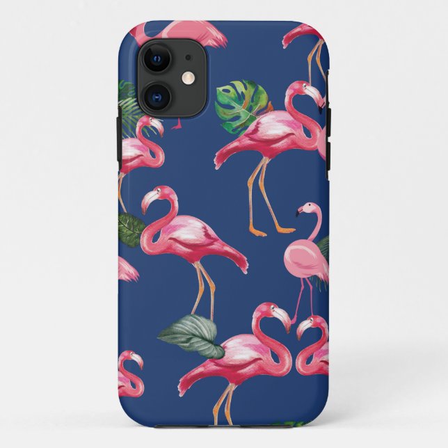 Funda De Case-Mate Para iPhone Flamingos Aman Patrón 2 (Reverso)