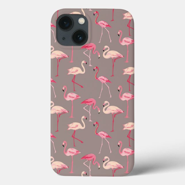 Funda De Case-Mate Para iPhone Flamingos retro (Reverso)