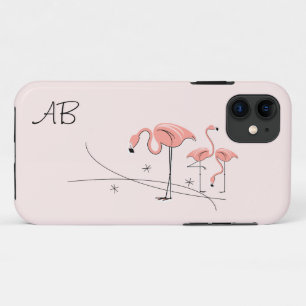 iPhone 11 Flamingos Trío rosa 3 'Monograma' funda para iPhon