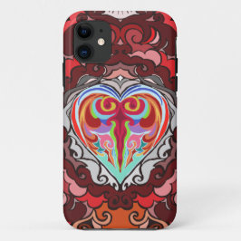 Funda Para iPhone 11 Flash psicodélico ~Valentines~ Caso Iphone rojo