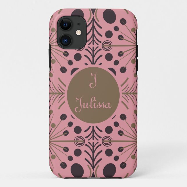 Funda De Case-Mate Para iPhone Flecha geométrica rosa Boho Personalizada (Reverso)