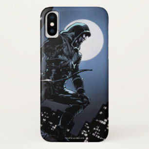 Funda Para iPhone X Flecha verde de la flecha el   en claro de luna