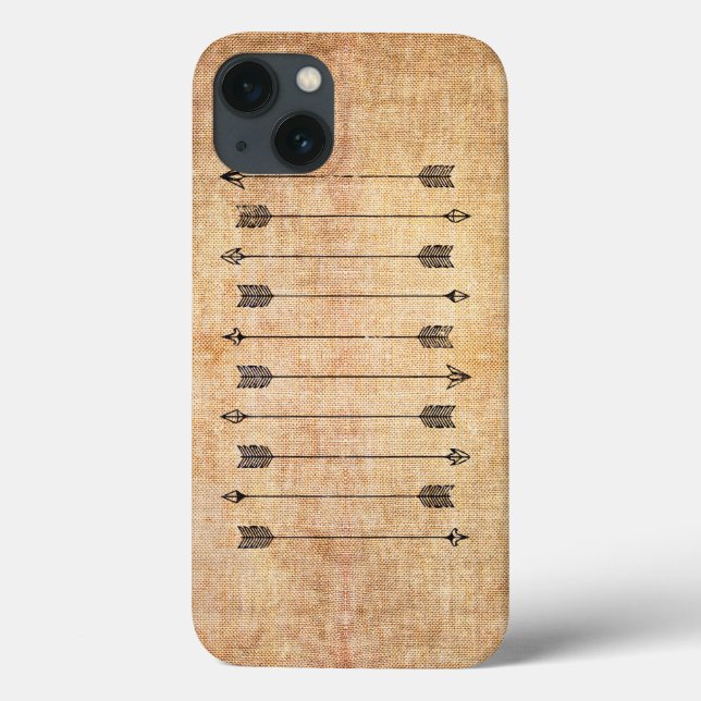 Funda De Case-Mate Para iPhone Flechas de hipster de lino rústico (Reverso)