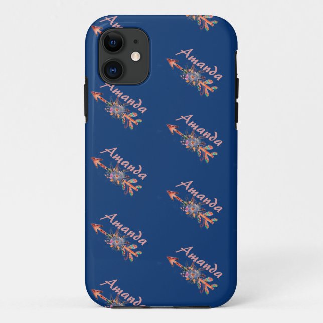 Funda De Case-Mate Para iPhone Flechas florales personalizadas  (Reverso)