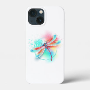 Funda Para iPhone 13 Mini Fléon roja sobre fondo acuarela