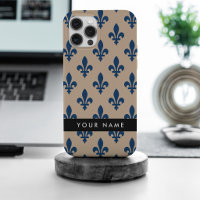 Fleur de Lis, Azul Marino sobre Beige, Real, Tu No