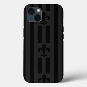 Funda Para iPhone 13 Fleur de Lis de terciopelo negro