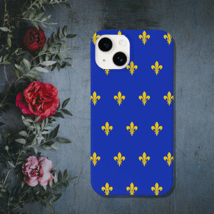 Funda Para iPhone 14 De Case-Mate Fleur de Lis en el estuche Royal Blue Phone