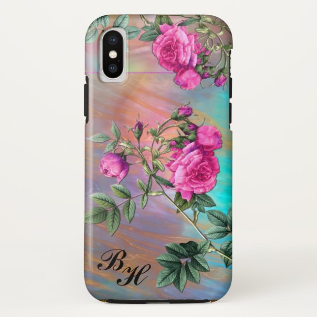 Funda De Case-Mate Para iPhone Flintz Rosa Monograma Elegancia (Reverso)
