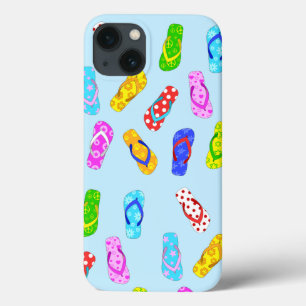 Funda Para iPhone 13 Flip Flop Pattern Estuche para iPhone Blue Funda-M
