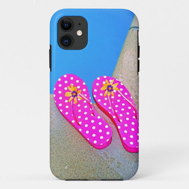 Funda De Case-Mate Para iPhone Flip-Flops feliz (Reverso)