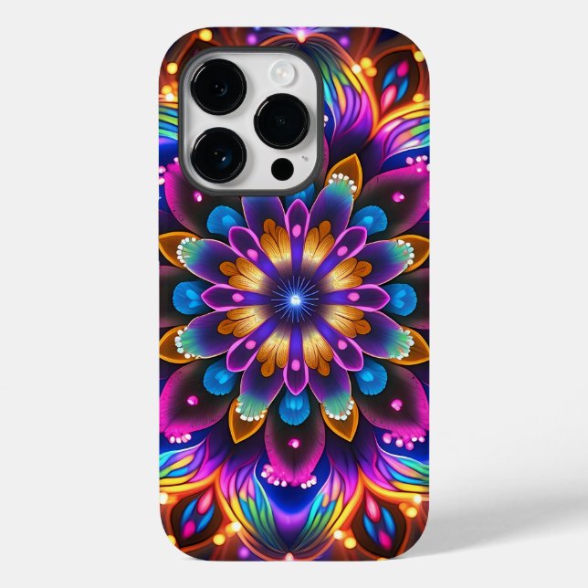 Funda De Case-Mate Para iPhone Flor abstracta (Reverso )