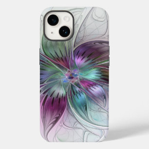 Funda Para iPhone 14 De Case-Mate Flor Abstracta Colorida Arte Fractal Floral Modern