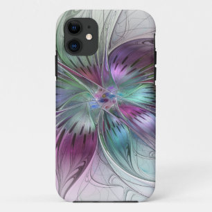 Funda Para iPhone 11 Flor Abstracta Colorida Arte Fractal Floral Modern